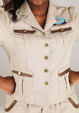 Disfraz de Paleontólogo para mujer talla M color caqui