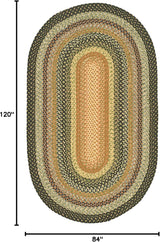 Alfombra de área trenzada, diseño geométrico, modelo BRD308A-710OV