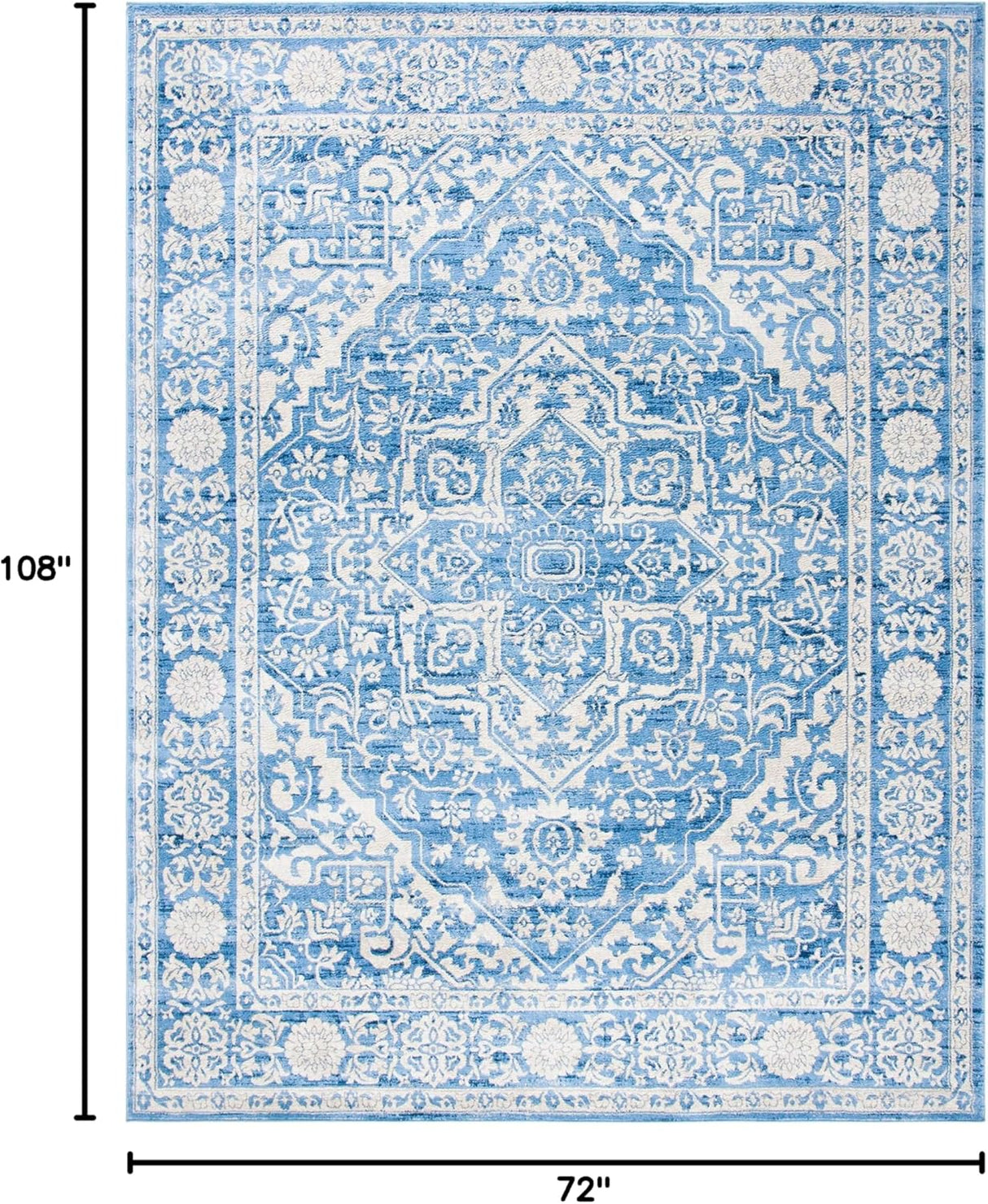 Alfombra de área - Diseño medallón, fácil cuidado, BNT832A
