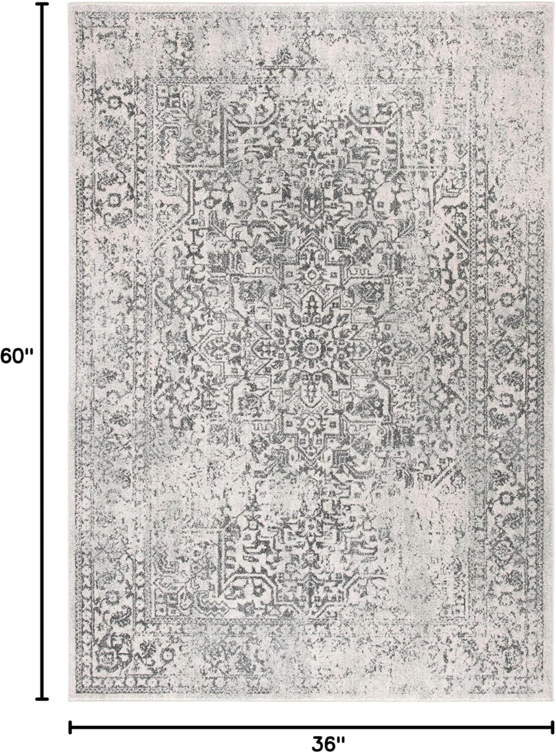 Alfombra Oriental Distressed No Desprende Pelusa EVK256F