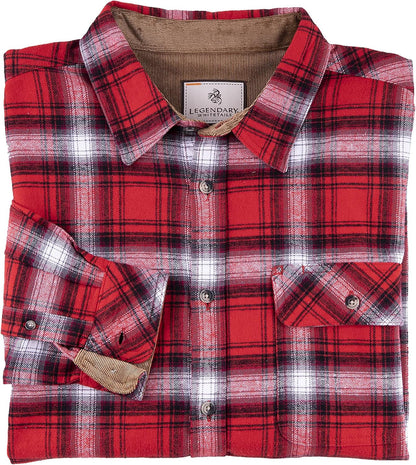 Camisa de franela para hombre talla L color roja