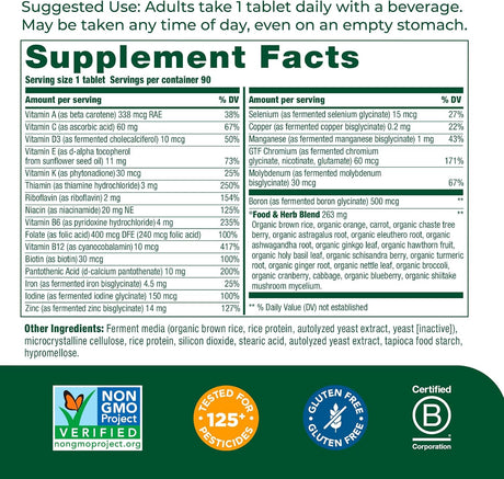 Suplemento MegaFood Mujer 40+ One Daily  mineral biotina