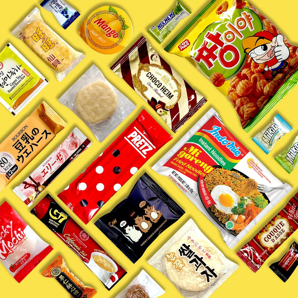Caja de Snacks Asiáticos Dagaon 22 Piezas - Dulces y Salados