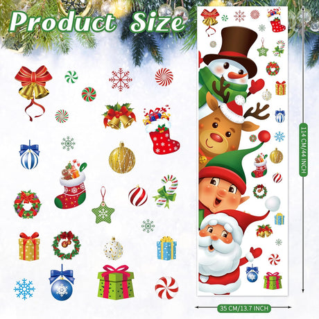 Pegatinas de Navidad para Puerta, Decoración Festiva Grande 44.88x11.81