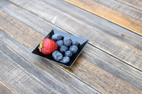 Platos de postre cuadrados de plástico