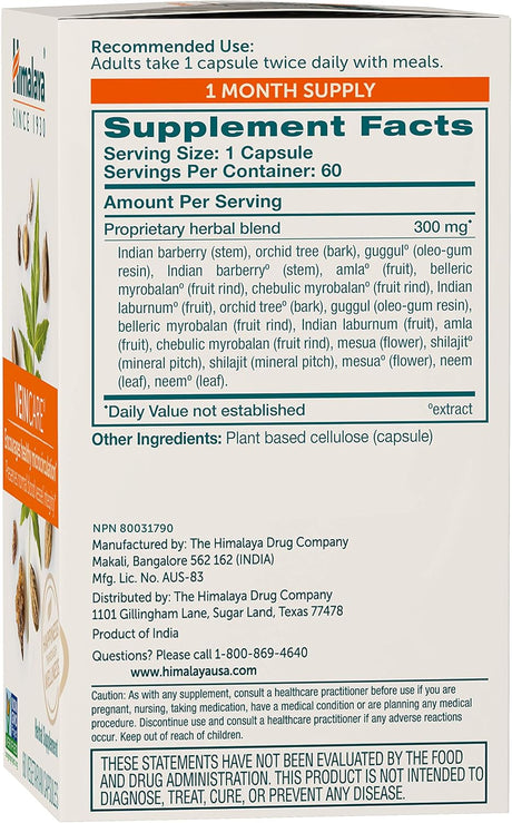 Suplementos Himalaya para paredes venosas saludables 60 cáp