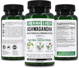 Suplemento Raíz de Ashwagandha orgánica con astrágalo 60 cáp