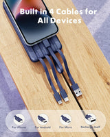 Cargador Portátil con Cables Integrados Slim 10000mAh 3A 6 Salidas