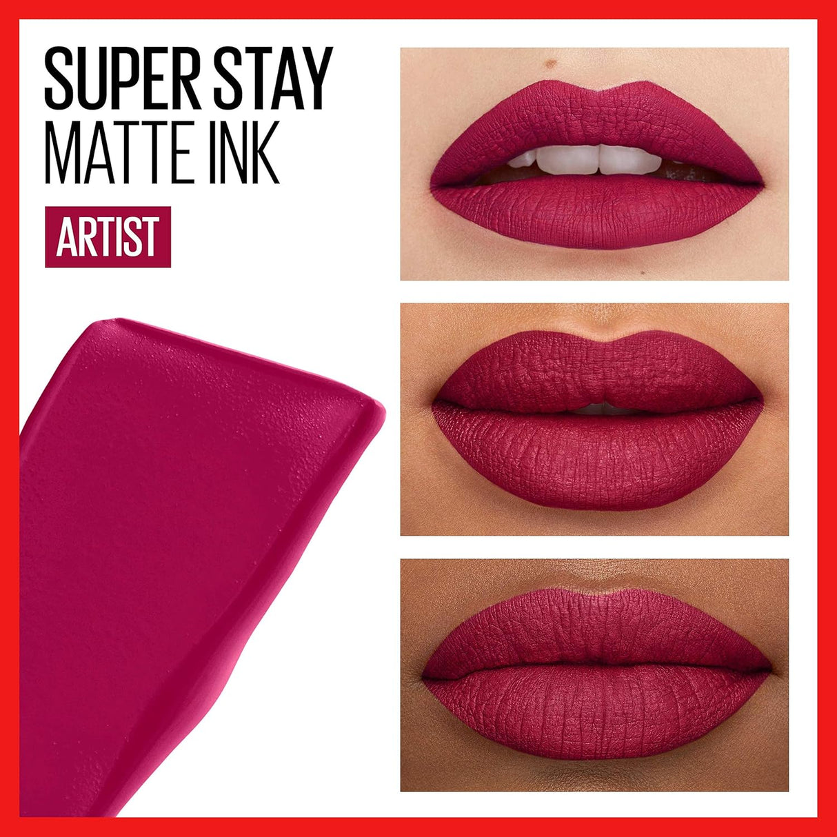 Lápices Labiales líquido de tinta mate rosa oscuro