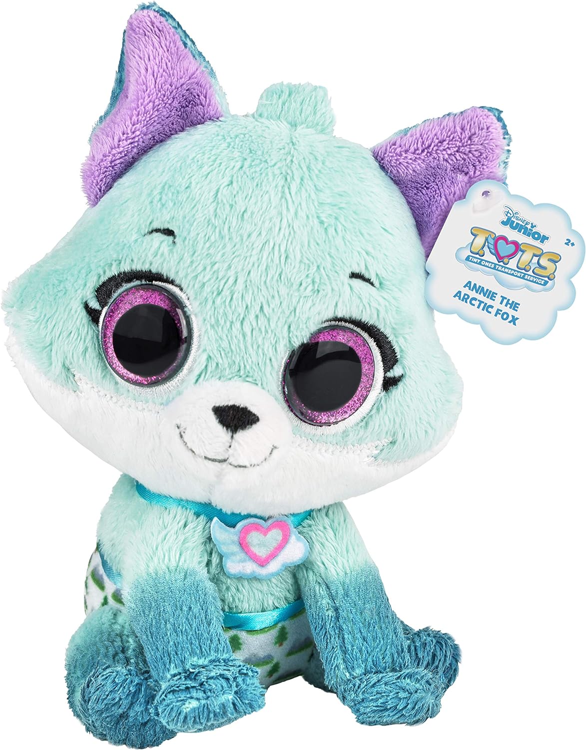 Peluche de animal de gato azul con ojos brillantes
