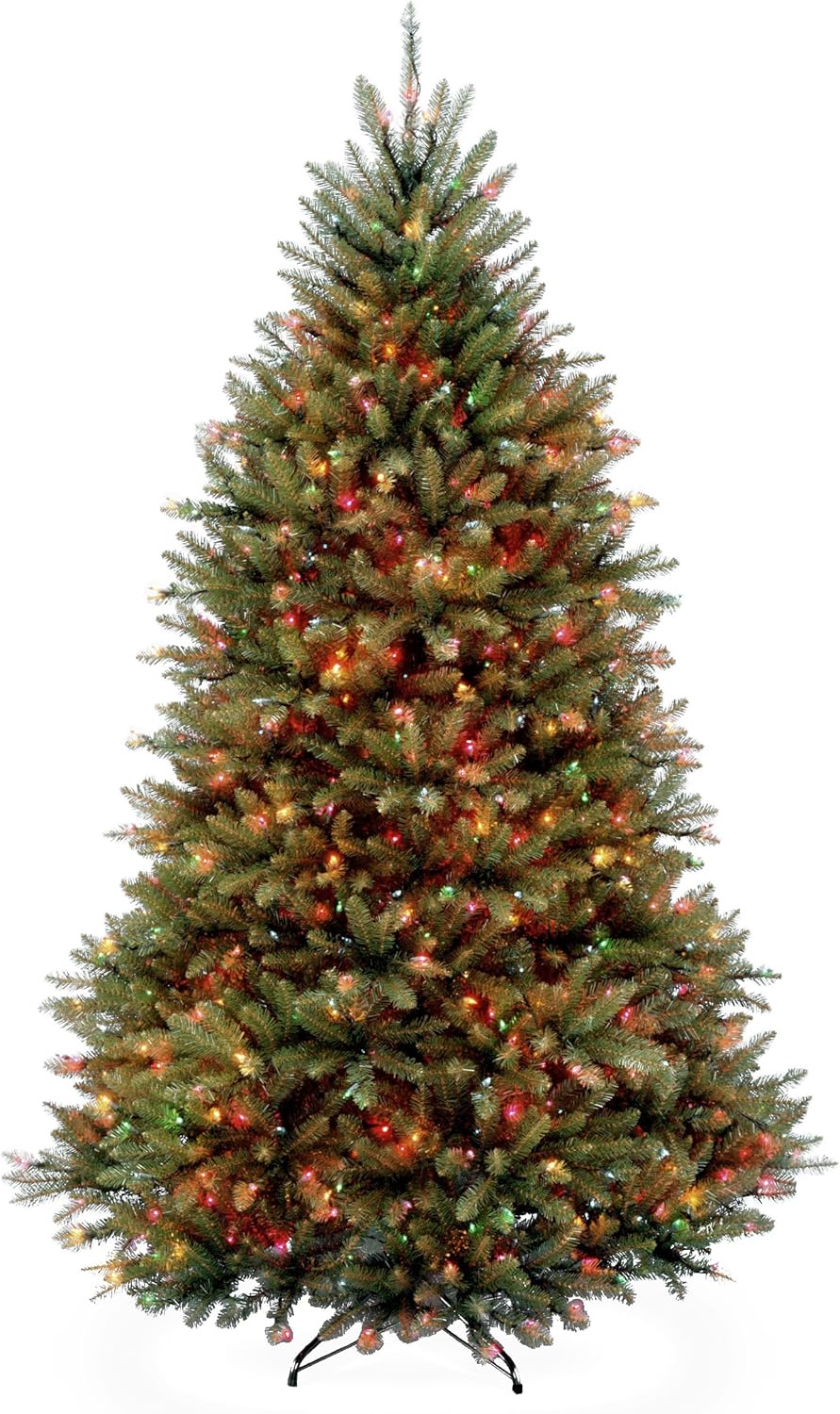 Árbol de Navidad artificial preiluminado, luces LED de doble color
