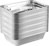 PLASTICPRO Moldes desechables de aluminio para hornear de 2 libras, 6 x 8 x 2 pulgadas, utensilios de cocina perfectos para hornear pasteles, brownies, pan, pastel de carne, lasaña o lonchera, paquete de 50