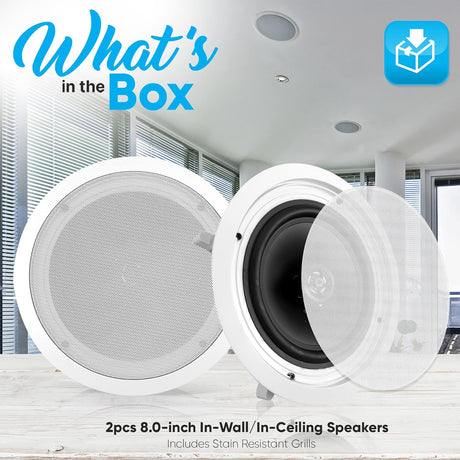 Par de altavoces empotrables de pared 250 W Pyle