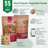 Pack de 55 Semillas No GMO para Huerto - Variedad Heirloom
