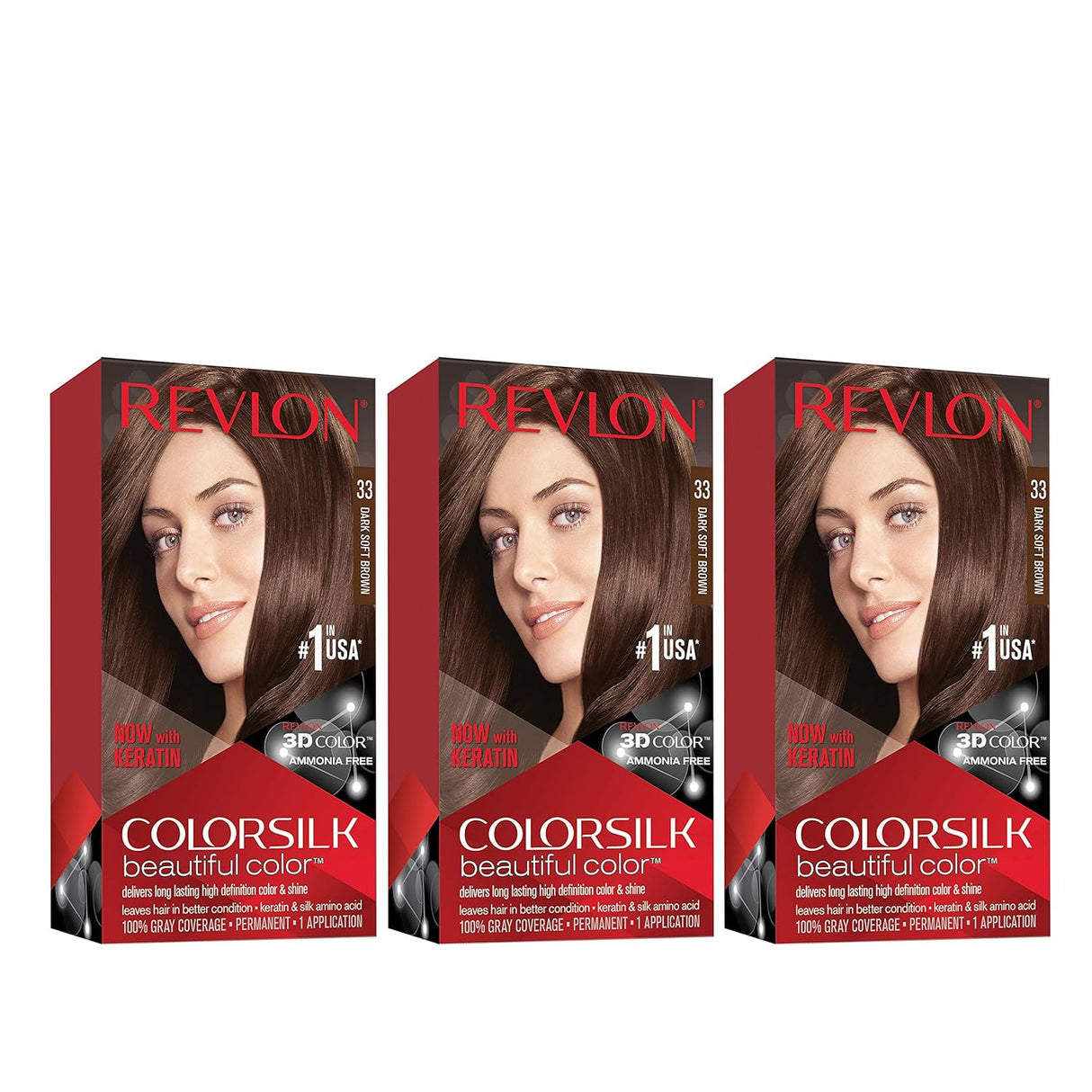 Tinte permanente para el cabello marrón suave oscuro 33