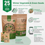 Pack de Semillas de Verduras de Invierno - 25 Variedades Non-GMO
