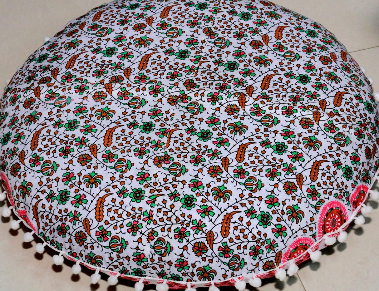 Cojín redondo grande para el suelo, funda otomana, almohada para meditación, cojín de suelo para adultos, puf otomano, fundas de tiro otomano, muebles de sala de manualidades, funda de 22 pulgadas