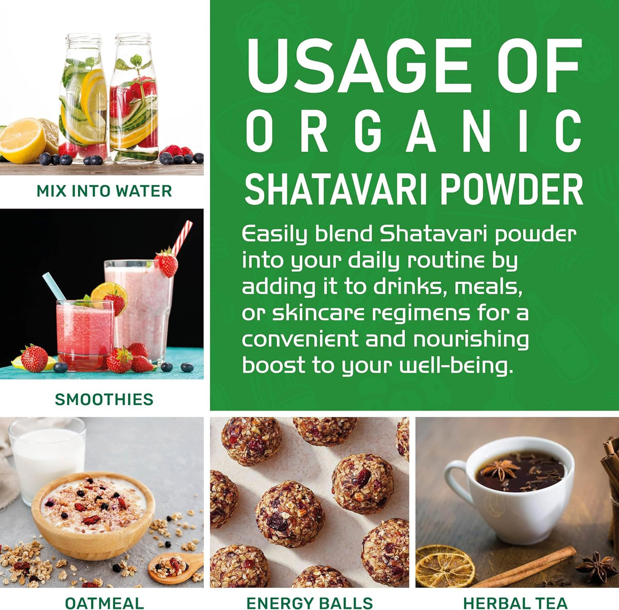 Jiva Organics Organic Shatavari Power Bolsa a granel de 1 lb