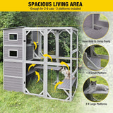 Catio para gatos Aivituvin 4 niveles, techado, 70 H 77 L