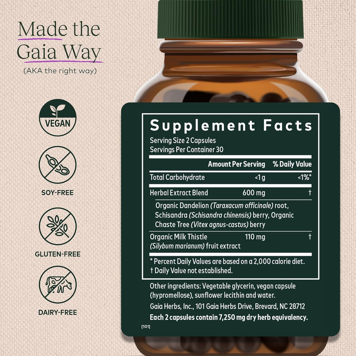 Gaia Herbs Soporte de ciclo de período - 60 cápsulas