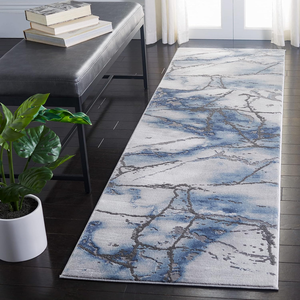 Runner de alfombra moderna, diseño abstracto, CFT877L