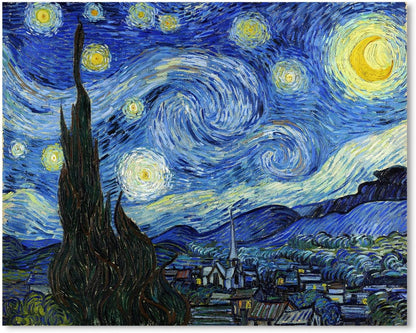 "Reproducción de Noche Estrellada de Van Gogh, póster enmarcado"