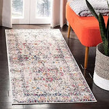 Alfombra Runner Medallón de Copo de Nieve, Diseño Desgastado, MAD603R