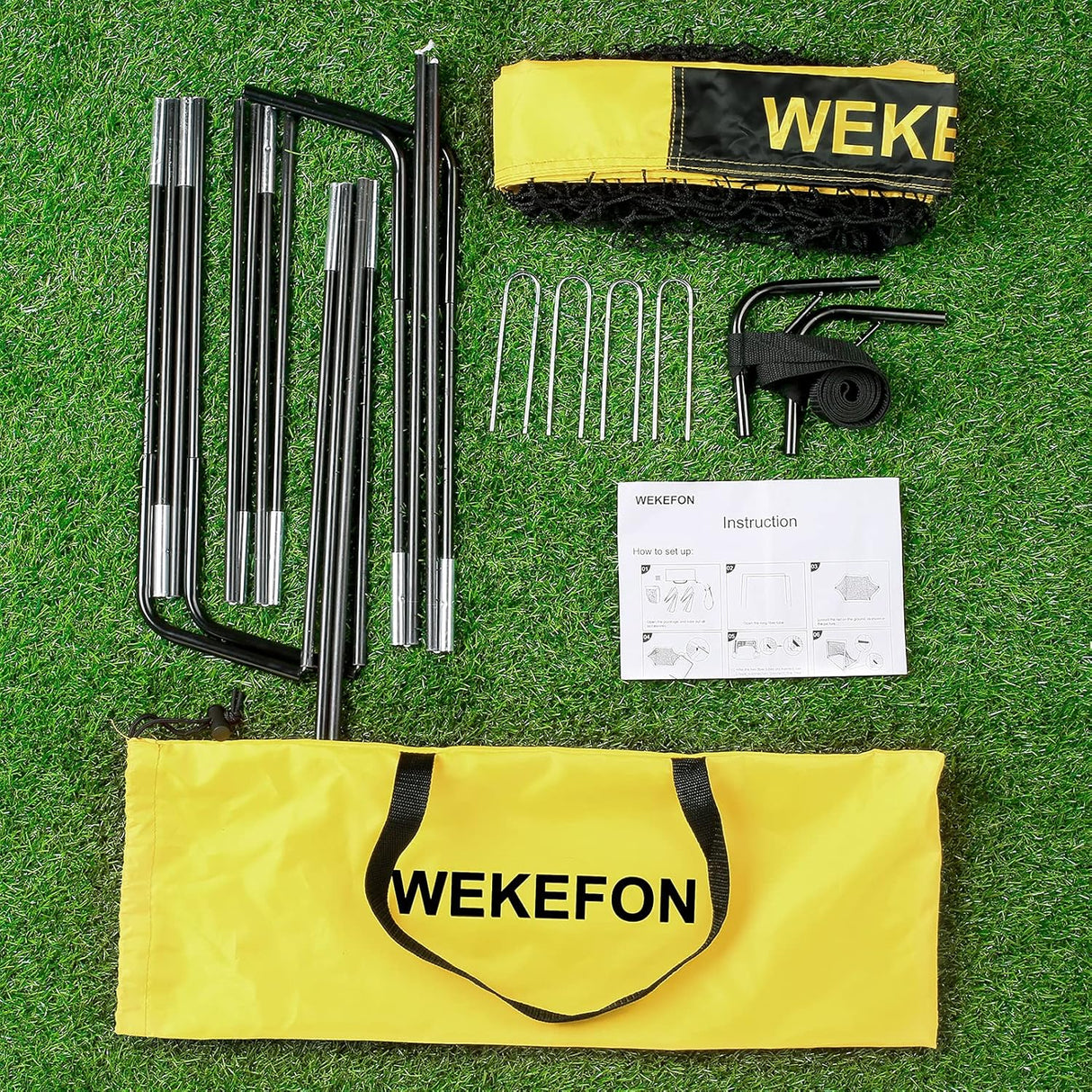 WEKEFON Red de fútbol portátil con bolsa de transporte