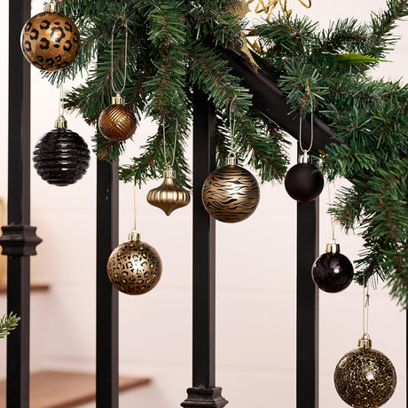 Adornos navideños DecorbyHannah, 21 piezas, tema leopardo