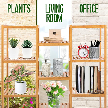 Soporte de bambú de 9 niveles para plantas SereneLife
