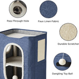 Casa para gatos Bedsure 2 niveles con rascador y escondite