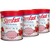 Polvo de reemplazo de comidas sabor fresas y crema original