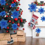 Adornos Artificiales Poinsettia WILLBOND, 36 Piezas Brillantes