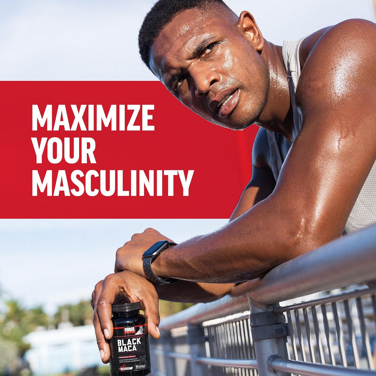 Force Factor Maca Negra 1000mg, Vitalidad para Hombres, 90 cápsulas