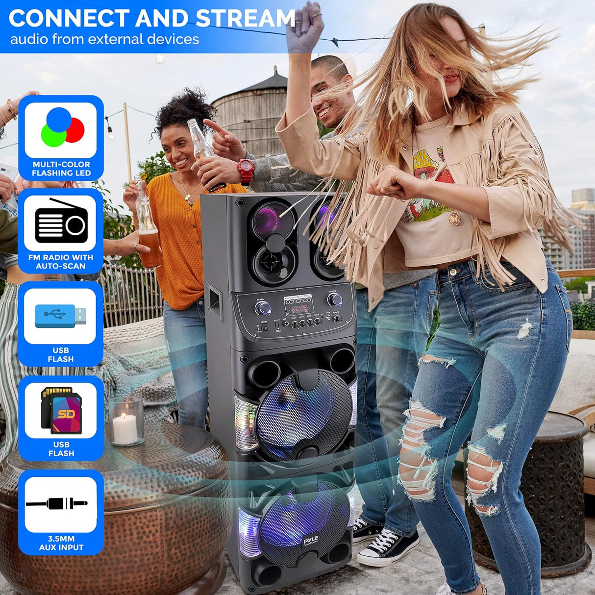 Parlante Portátil con Bluetooth 600 W PYLE-PRO PPHP2109B