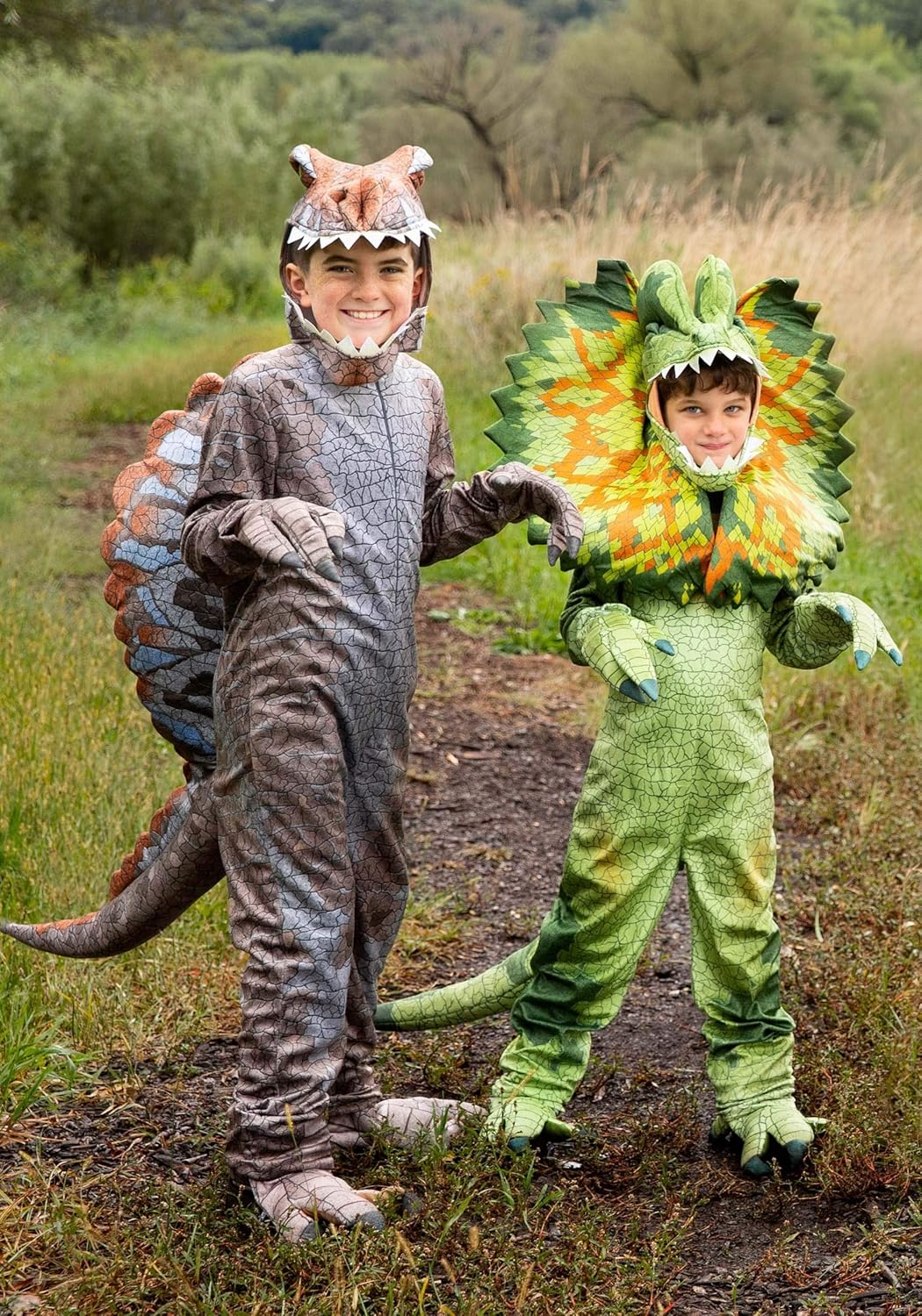 Disfraz de dinosaurio Spinosaurus para niños talla S gris