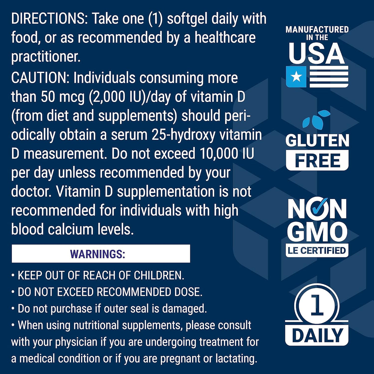 Suplemento de Vitamina D3 175 mcg Life Extension, 60 softgels