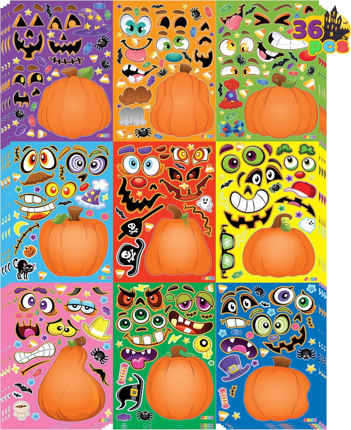 Pegatinas de Calabaza JOYIN, 36 Piezas, Decoración Halloween