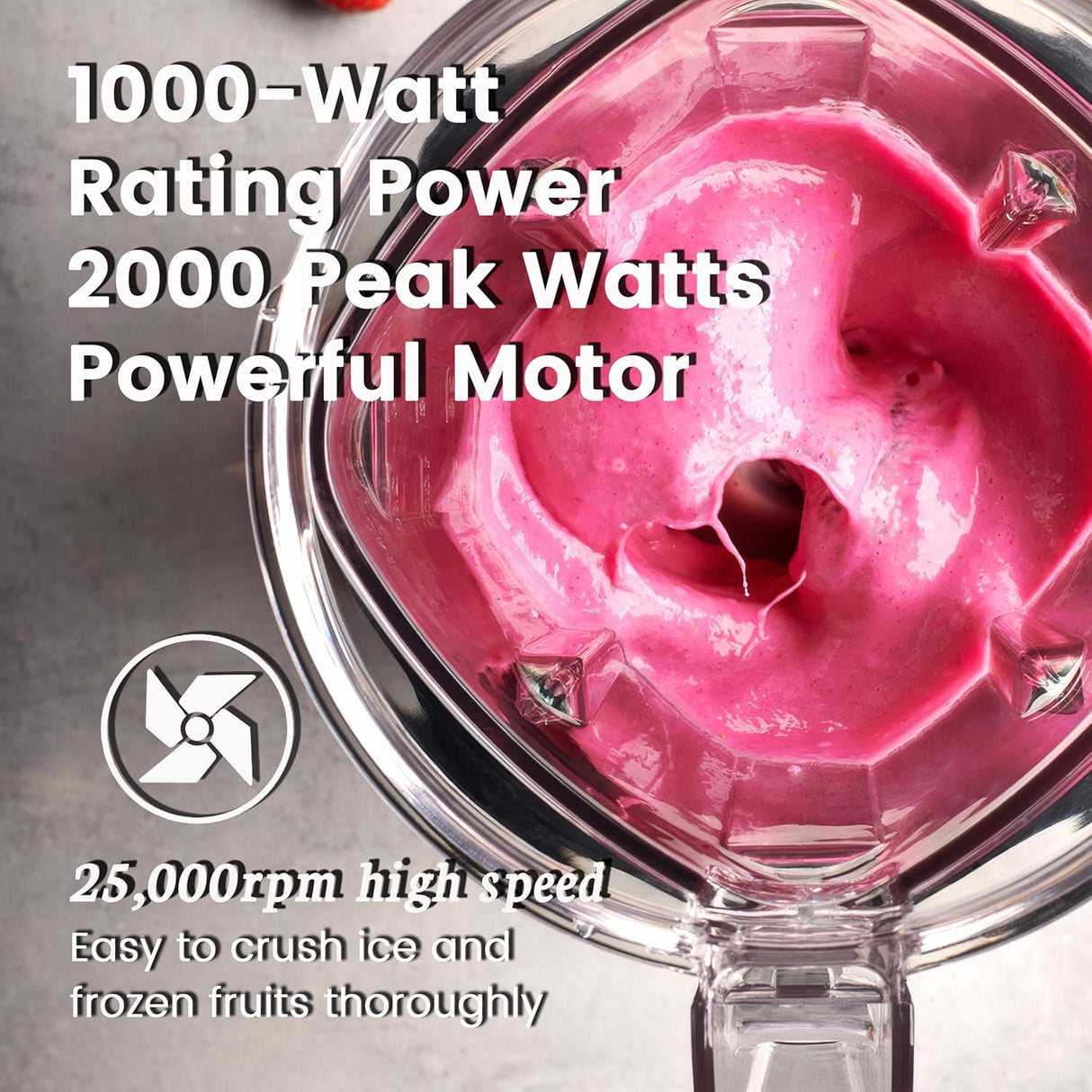 Licuadora de 1000W, marca X, 51Oz y 14Oz, motor 2000W