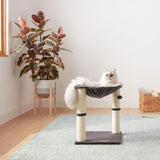 Torre para gatos Amazon Basics con hamaca y rascadores, 19.7