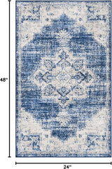 Alfombra decorativa medallón desgastado 2' x 4' modelo BNT865A