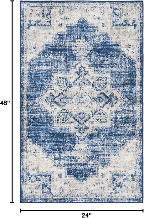Alfombra decorativa medallón desgastado 2' x 4' modelo BNT865A