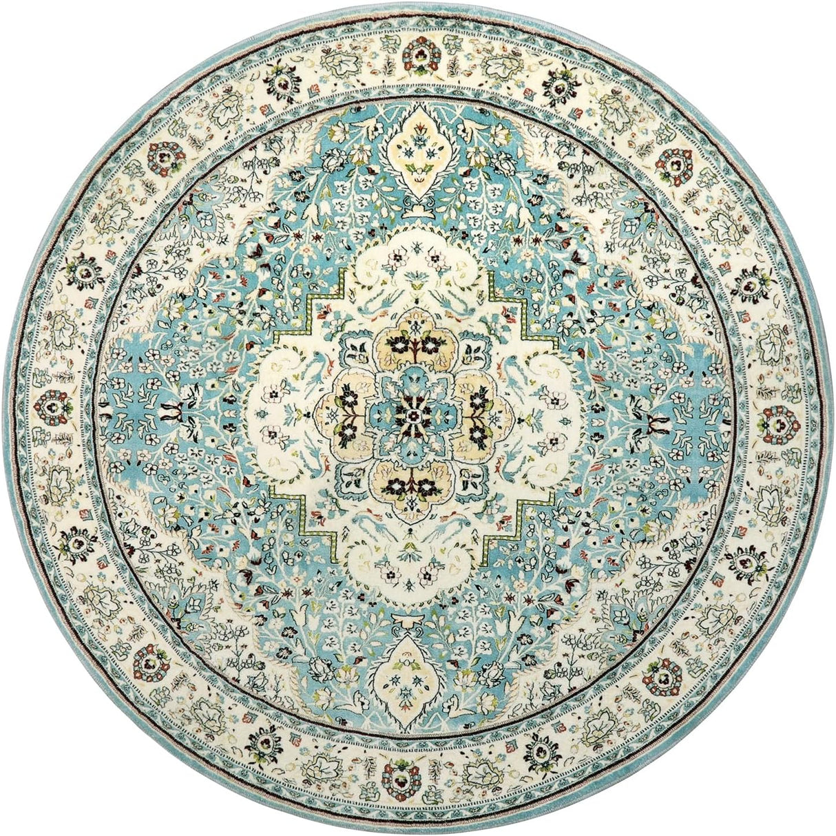 Tapetes decorativos redonda de medallón floral para hogar