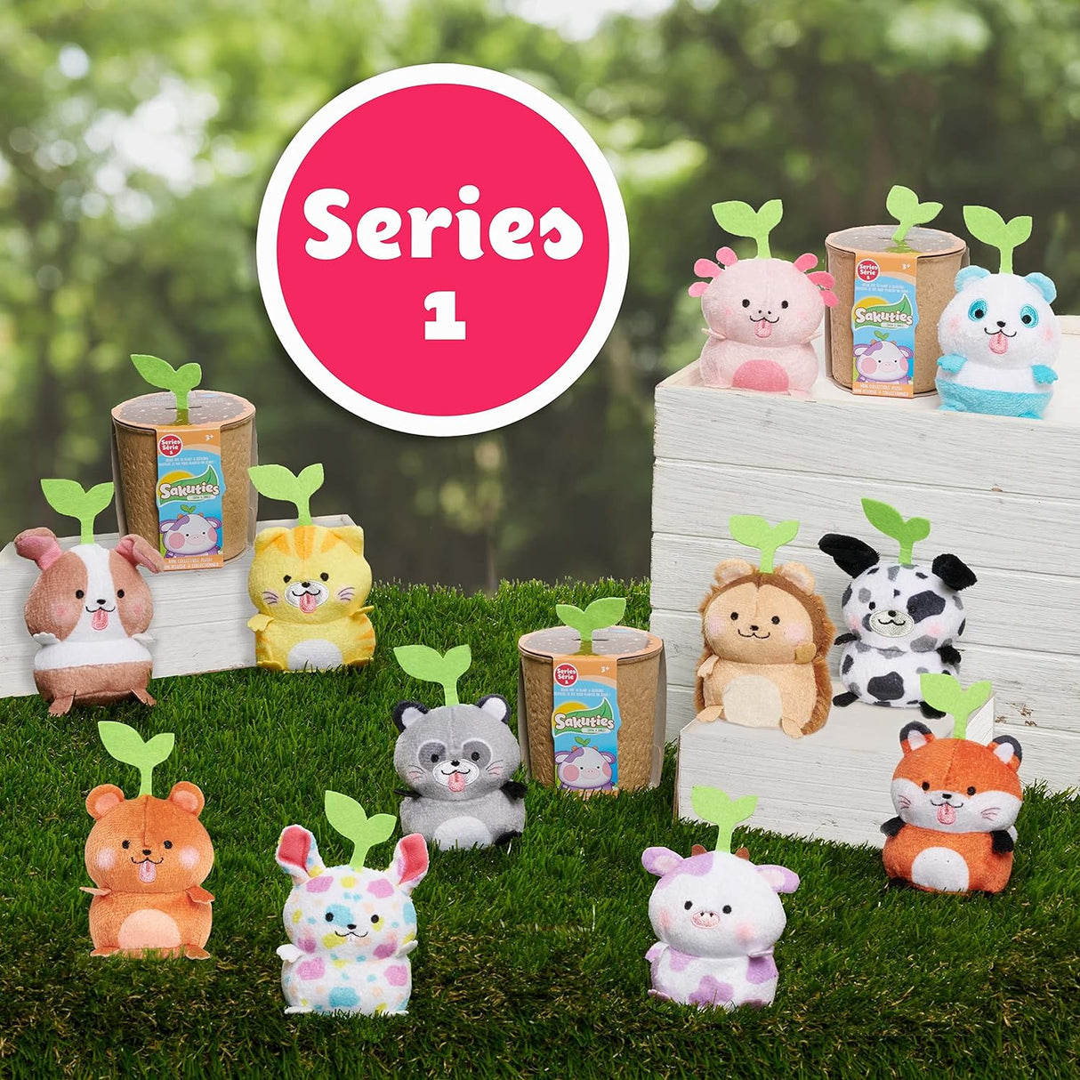 Sakuties Mini Peluches Colectibles, Just Play, Pack de 3