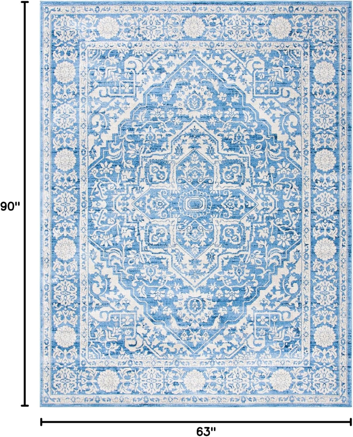 Alfombra Medallón Desgastada para Sala, Dormitorio y Oficina BNT832A