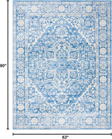 Alfombra Medallón Desgastada para Sala, Dormitorio y Oficina BNT832A