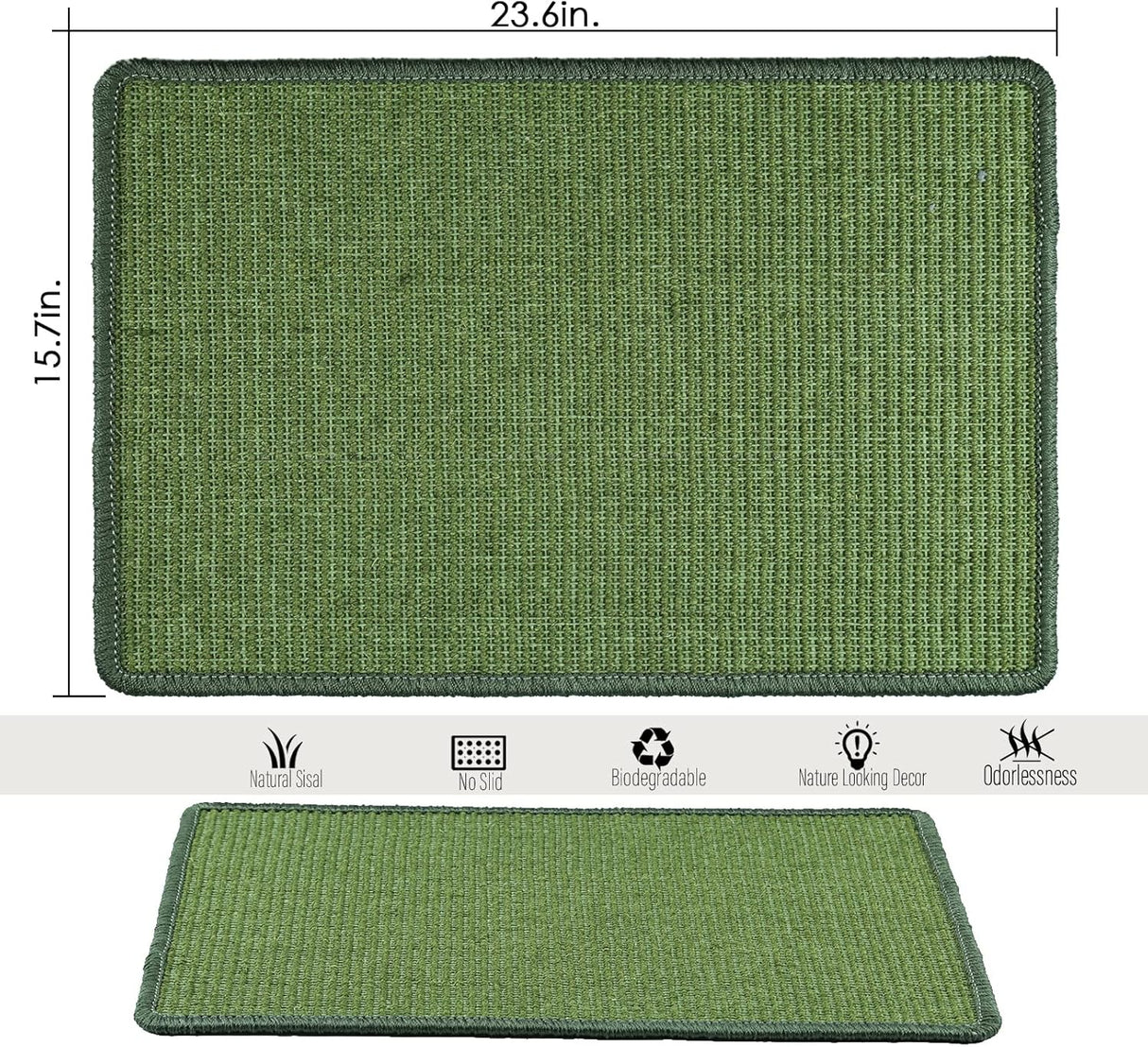 Alfombrilla de sisal para gatos color verde