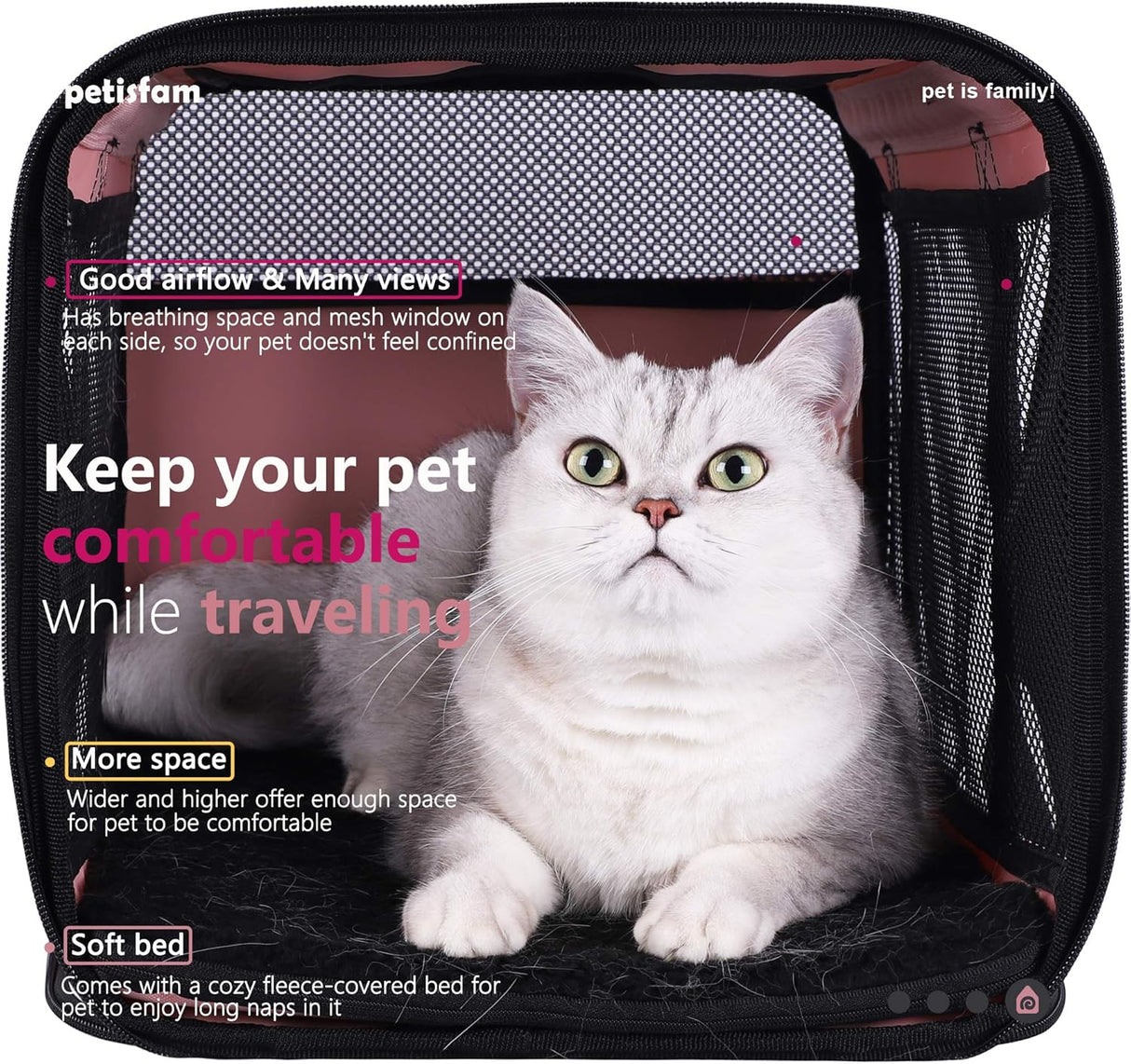 Transportadora fácil para gatos grandes y medianos, Escape Proof