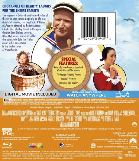 Popeye (Blu-ray + Digital)