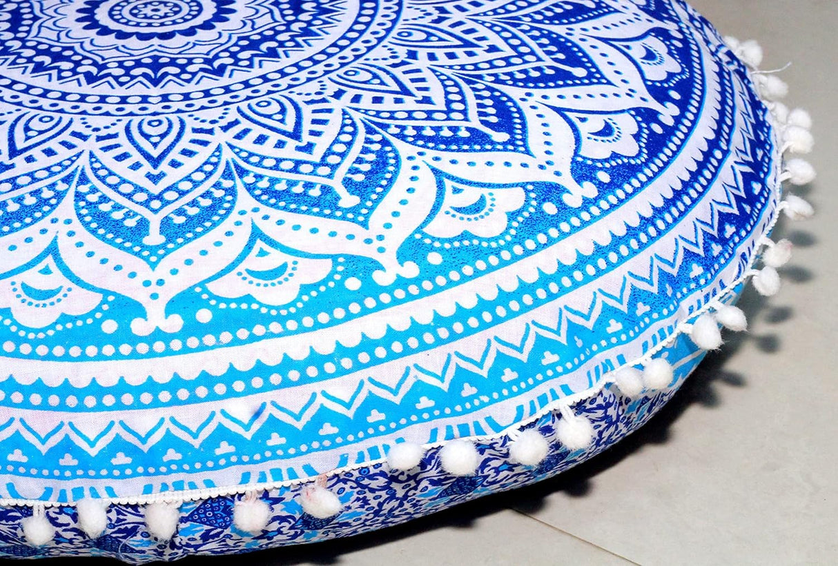 Cojín redondo grande para el suelo, funda otomana, almohada para meditación, cojín de suelo para adultos, puf otomano, fundas de tiro otomano, muebles de sala de manualidades, funda de 22 pulgadas